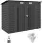 Outsunny Caseta de Jardín Exterior 2,7m² 249x121x183 cm Cobertizo de Jardín Exterior con Doble Puerta 2 Ventilaciones y Pestillo