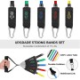 Odoland Elastic Fitness Bands Set with 5 Elastic Resistance Bands, Loop Band, Handles, Ankle Straps, Door Anchor and Guide,