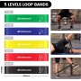 Odoland Elastic Fitness Bands Set with 5 Elastic Resistance Bands, Loop Band, Handles, Ankle Straps, Door Anchor and Guide,