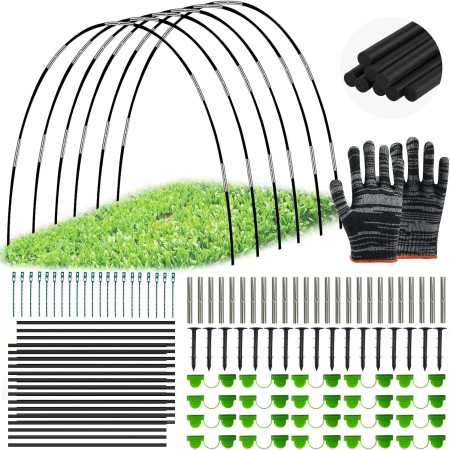 YlYADl Arcos para Invernadero,30 Piezas Garden Tunnel,Aros De Invernadero para Cultivar Túneles,Neumáticos de Invernadero,Aros