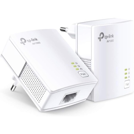 TP-Link TL-PA717 Kit- Powerline AV1000 Red Sin WiFi, Puerto Gigabit, Plug & Play,Modo Ahorro Energía