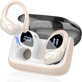 STECEi Wireless Sports Headphones, Bluetooth 5.4 Headphones with HD Microphone, 75H Playback with Noise Cancellation ENC, IPX7