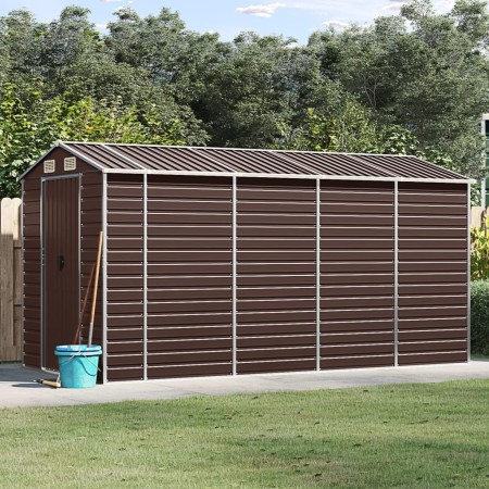 Willood Caseta de jardín Acero galvanizado marrón Claro 191x215x198 cm