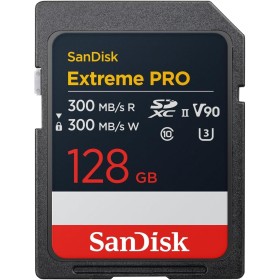 SanDisk Extreme Pro 128 GB SDXC Tarjeta, UHS-II, Velocidad de Lectura con hasta 300 MB/s, Velocidad de Escritura 300 MB/s, V90,
