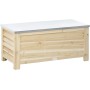 Outsunny Arcón de Jardín Exterior Carga 155L Baúl de Almacenaje Exterior de Madera con Tapa de Metal Galvanizado y Diseño con