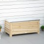 Outsunny Arcón de Jardín Exterior Carga 155L Baúl de Almacenaje Exterior de Madera con Tapa de Metal Galvanizado y Diseño con