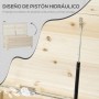 Outsunny Arcón de Jardín Exterior Carga 155L Baúl de Almacenaje Exterior de Madera con Tapa de Metal Galvanizado y Diseño con
