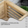 Outsunny Arcón de Jardín Exterior Carga 155L Baúl de Almacenaje Exterior de Madera con Tapa de Metal Galvanizado y Diseño con