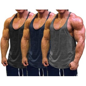 Muscle Cmdr Camiseta sin Mangas de Entrenamiento para Hombre,Camisetas de Tirantes Tombre Gym,Camiseta de Fitness con Espalda en