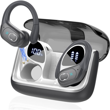 STECEi Auriculares Inalámbricos Deportivos, Auriculares Bluetooth 5.4 con HD Micrófono, 75H de Reproducción con Cancelacion
