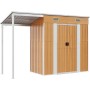 Willood Cobertizo jardín tejado Alargado Acero marrón 277x110,5x181 cm