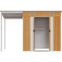 Willood Cobertizo jardín tejado Alargado Acero marrón 277x110,5x181 cm