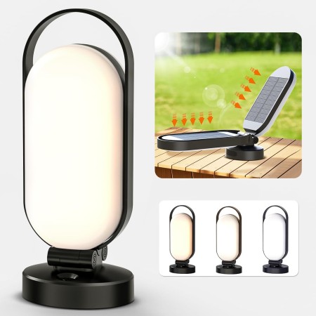 bravzurg Luz Camping Recargable, 5000mAh Lampara Solar Camping, Accesorios Camping, Plegables Portatil Impermeables, Linterna