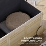 Outsunny Baúl de Almacenaje Exterior 185L Arcón de Jardín de Madera Impermeable con Tapa Abrible 2 Ruedas Cuerdas de Lino