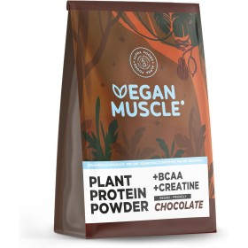 Proteina en Polvo | Chocolate | 600g | 18g Proteinas Vegana por 30g con BCAAs, Monohidrato de Creatina y Aminoácidos Esenciales