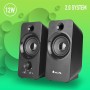 NGS SB350, Altavoz para PC de 12W y Conexión USB, Color Negro