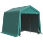 Outsunny Carpa de Jardín Exterior para Herramientas Bicicletas 2,8x2,4x2,4 m Cobertizo Exterior con 2 Puertas con Cremallera