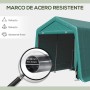 Outsunny Carpa de Jardín Exterior para Herramientas Bicicletas 2,8x2,4x2,4 m Cobertizo Exterior con 2 Puertas con Cremallera