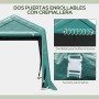 Outsunny Carpa de Jardín Exterior para Herramientas Bicicletas 2,8x2,4x2,4 m Cobertizo Exterior con 2 Puertas con Cremallera