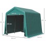 Outsunny Carpa de Jardín Exterior para Herramientas Bicicletas 2,8x2,4x2,4 m Cobertizo Exterior con 2 Puertas con Cremallera