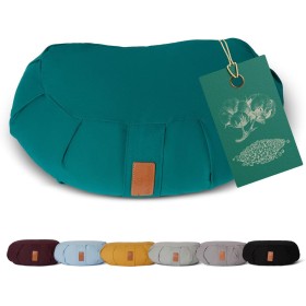 DoYourYoga Cojín de Media Luna Zafu Ganesh, Funda Lavable 100% algodón, 45 x 30 x 14 cm, cojín de meditación/Sentado/Rondo para