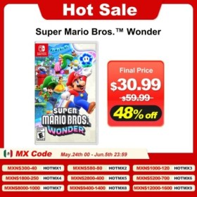 Super Mario Bros. Wonder nintendo switch ofertas de juegos tarjeta de 
