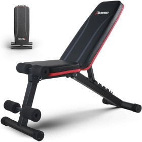 PASYOU Banco de Pesas Musculación, Banco Abdominales Plegable 7 en 1, Banco Pesas Ajustable adecuado para el hogar y el