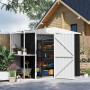 Outsunny Caseta de Jardín Exterior 2,7m² 245x117x180 cm Cobertizo de Jardín Exterior con Estante de 2 Niveles 4 Ventilaciones y