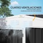 Outsunny Caseta de Jardín Exterior 2,7m² 245x117x180 cm Cobertizo de Jardín Exterior con Estante de 2 Niveles 4 Ventilaciones y