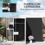 Outsunny Caseta de Jardín Exterior 2,7m² 245x117x180 cm Cobertizo de Jardín Exterior con Estante de 2 Niveles 4 Ventilaciones y
