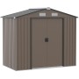 Outsunny Cobertizo de Jardín 2,5m² con Base de Refuerzo Sin Suelo 213x130x185 cm Caseta de Jardín Exterior con 2 Puertas