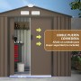 Outsunny Cobertizo de Jardín 2,5m² con Base de Refuerzo Sin Suelo 213x130x185 cm Caseta de Jardín Exterior con 2 Puertas