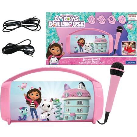Lexibook, Disney Stitch, Altavoz luminoso inalámbrico con micrófono, Sonido estéreo, Función karaoke, Puertos USB y para