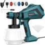 Akdomart AK17 Pistola Pintura, 700W HVLP Pistola de Pintura Electrica, Pistolas para Pinturas de Flujo Ajustable de 1200 ml para