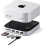 SATECHI Mac Mini M4 Hub con Soporte, Carcasa SSD NVMe, Mac Mini M4 Dock en Aluminio, 2 USB-A 3.2 10 Gbps, 1 USB-A 480 Mbps,