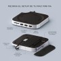 SATECHI Mac Mini M4 Hub con Soporte, Carcasa SSD NVMe, Mac Mini M4 Dock en Aluminio, 2 USB-A 3.2 10 Gbps, 1 USB-A 480 Mbps,