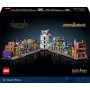 LEGO Harry Potter Tiendas Mágicas del Callejón Diagon Maqueta para Adultos y 12 Micro Figuras de Colección, Autobús Noctámbulo,