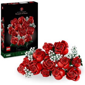 LEGO Botanical Ramo de Rosas Rojas, Regalo para el Día de la Madre, Flores Artificiales para Decoración del Hogar, Maquetas para