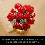 LEGO Botanical Ramo de Rosas Rojas, Regalo para el Día de la Madre, Flores Artificiales para Decoración del Hogar, Maquetas para