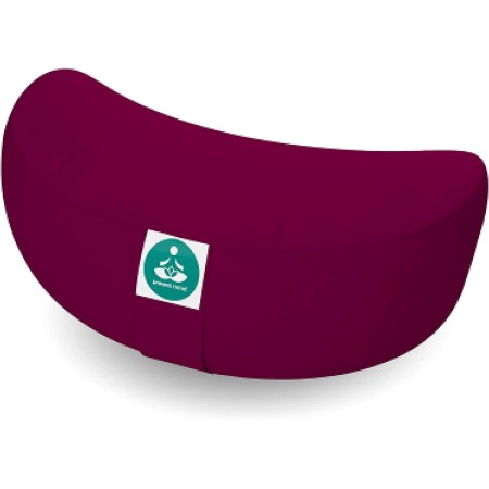 Present Mind Cojín de Meditación y Yoga Media Luna – Funda de algodón Lavable