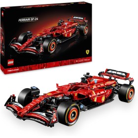 LEGO Technic Coche Ferrari SF-24 F1 Maquetas para Construir para Adultos, Vehículo de Carreras Rojo para Coleccionar, Regalo