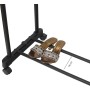Parence.- Doble perchero con ruedas - Aluminio y plástico - Doble barra y almacenamiento de zapatos - Ajustable hasta 160 cm