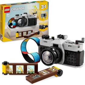 LEGO Creator 3 en 1 Cámara Retro de Juguete Convertible en Videocámara y Televisor, Decoración para Dormitorio y Accesorio de