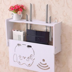 Allthingstore Estante de almacenamiento para enrutador WiFi, soporte de enrutador WiFi para colgar en la pared, caja de