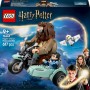 LEGO Harry Potter Viaje en Moto de Hagrid y Harry, Moto Que Rueda con Sidecar de Juguete y Figura de Hedwig, Minifiguras de