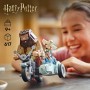 LEGO Harry Potter Viaje en Moto de Hagrid y Harry, Moto Que Rueda con Sidecar de Juguete y Figura de Hedwig, Minifiguras de