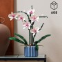 LEGO Botanical Orquídeas Flores y Plantas Artificiales Blancas y Rosas, Regalo por el Día de la Madre, Jarrón Azul, Decoración