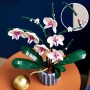 LEGO Botanical Orquídeas Flores y Plantas Artificiales Blancas y Rosas, Regalo por el Día de la Madre, Jarrón Azul, Decoración