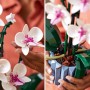 LEGO Botanical Orquídeas Flores y Plantas Artificiales Blancas y Rosas, Regalo por el Día de la Madre, Jarrón Azul, Decoración
