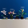 LEGO Botanical Orquídeas Flores y Plantas Artificiales Blancas y Rosas, Regalo por el Día de la Madre, Jarrón Azul, Decoración